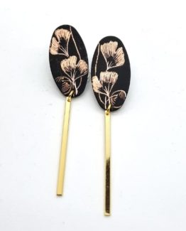 Boucles d'oreilles longues collection Gingko